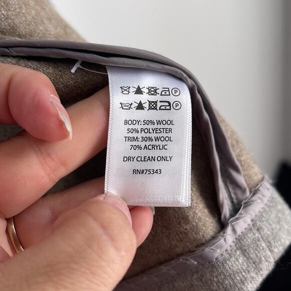 Tahari wool blend crossover front longline fine knit cardigan coat sz M - Picture 7 of 8